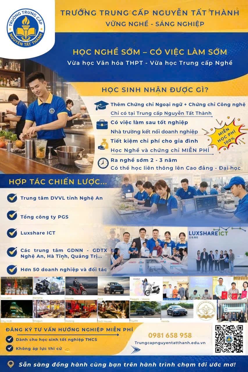 Tuyển Sinh Trung Cấp Nguyễn Tất Thành 2026: Lối Đi Ngắn Nhất Đến Thành Công