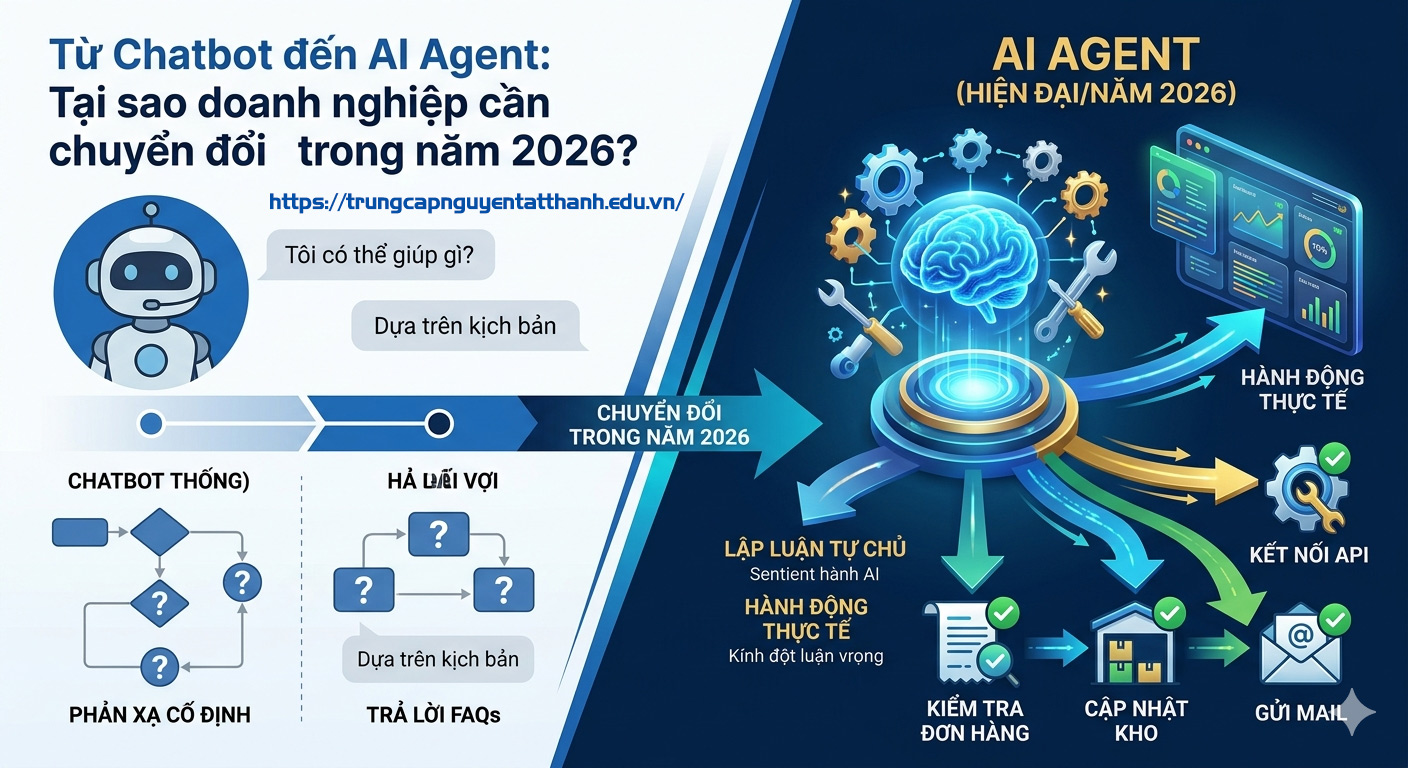 Từ Chatbot Đến AI Agent: Tại Sao Doanh Nghiệp Cần Chuyển Đổi Trong Năm 2026?