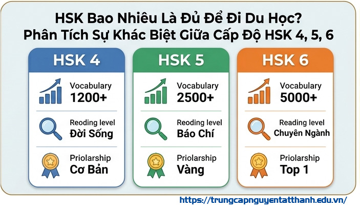 Phân tích sự khác biệt giữa HSK 4, HSK 5 và HSK 6