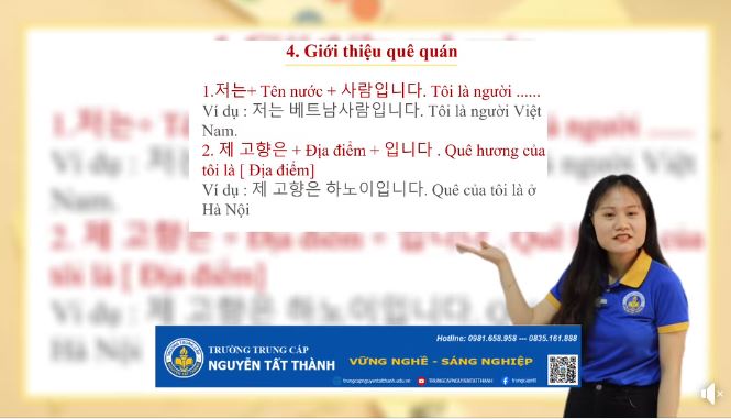 Giới thiệu quê quán bằng tiếng Hàn