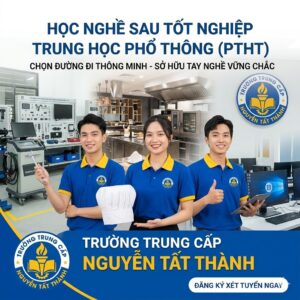Lựa chọn học nghề sau tốt nghiệp THPT tại Trường Trung cấp Nguyễn Tất Thành giúp học sinh sở hữu tay nghề vững chắc, cam kết việc làm ngay. Chương trình đào tạo thực tế, cơ sở vật chất hiện đại, mở rộng cơ hội thăng tiến và liên thông. Đăng ký xét tuyển ngay hôm nay!
