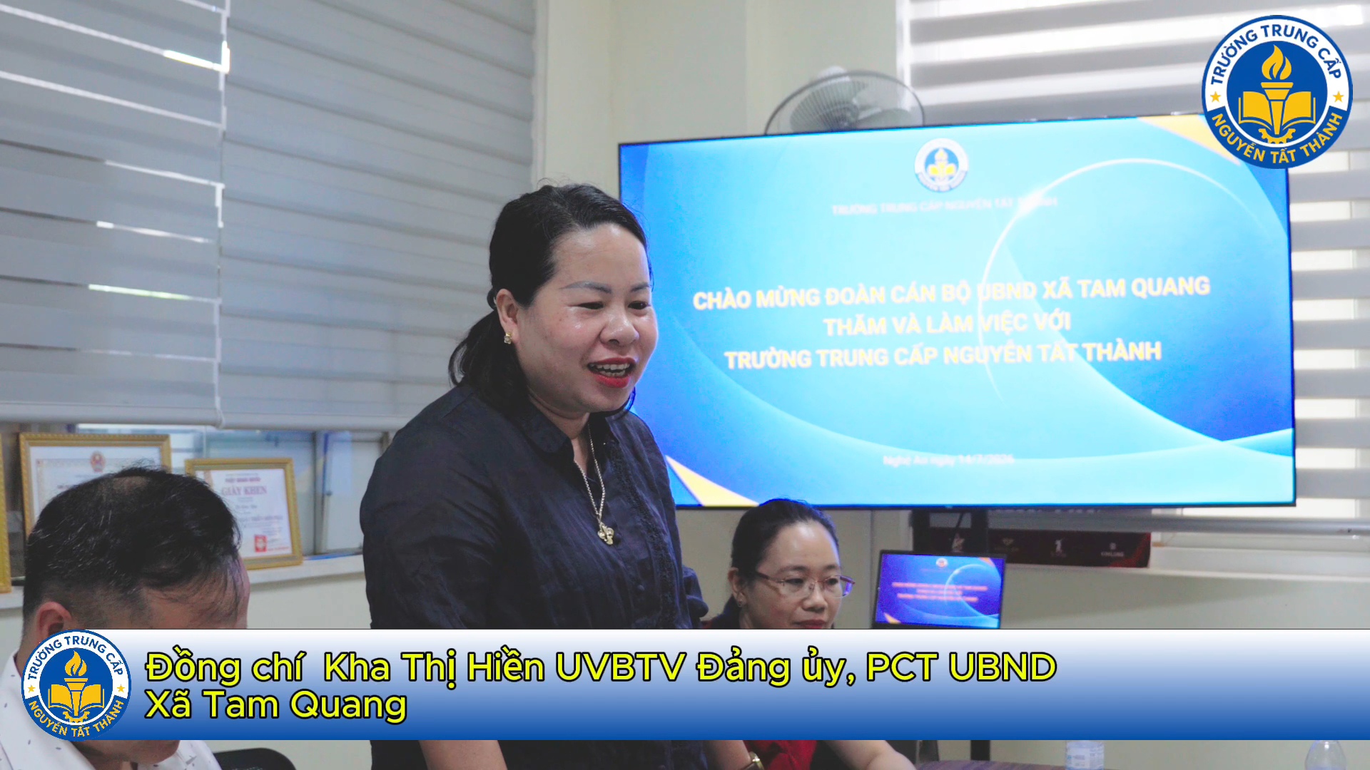 Bà Kha Thị Biền – Ủy viên Ban Thường vụ Đảng ủy, Phó Chủ tịch UBND xã Tam Quang phát biểu về nhu cầu học nghề và kỳ vọng của địa phương.